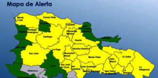 COE aumenta a 7 provincias en alerta amarilla y mantiene 12 y el DN en verde