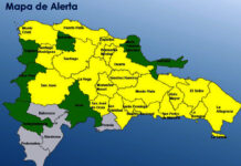 COE mantiene 20 provincias y el Distrito Nacional en alerta amarilla y 7 en verde