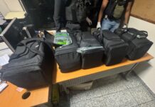 Ocupan en el AILA cinco bultos llenos de paquetes de “cocaína”, arrestan a 11 personas