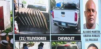 Policía Nacional recupera 21 televisores robados en Bayaguana y apresa a dos presuntos implicados