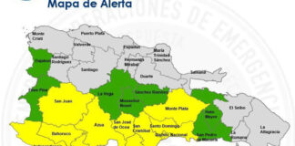 COE aumenta a 12 las provincias en alerta amarilla y 7 en verde por lluvias