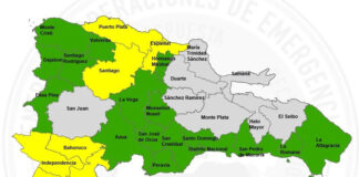 COE coloca siete provincias en alerta amarilla y otras 17 en verde